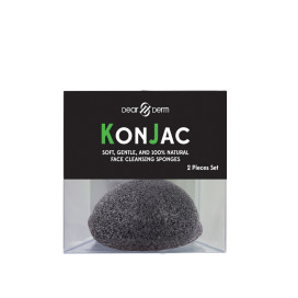 Dearderm Konjac Bamboo Charcoal Cleansing Sponge / Cleansing Puff - 2PCS